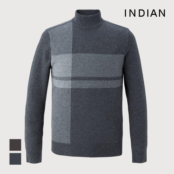 [INDIAN] チェックハーフトルタートルニット_MITBHYW9211 9,339円