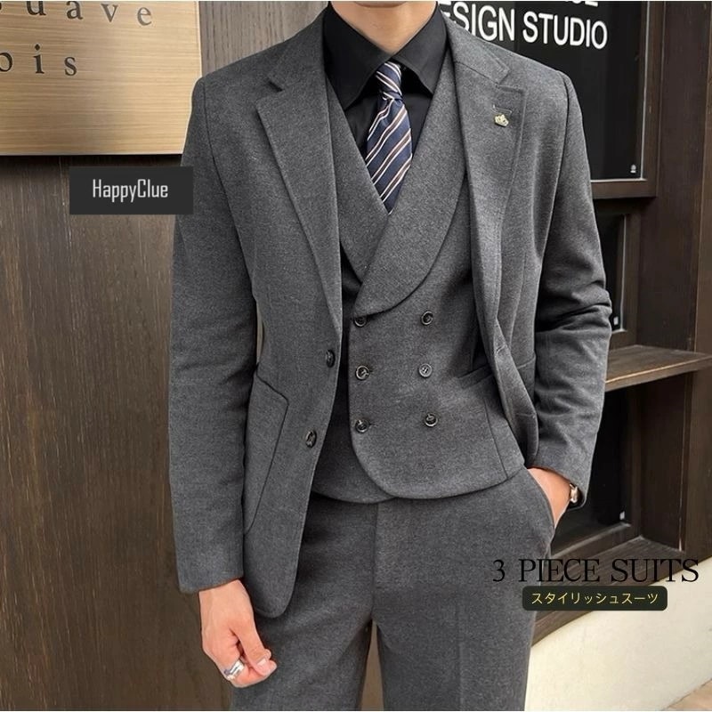 スリーピース スーツ 春 秋 冬 メンズ スーツ 40代 30代 タキシード 細身 紳士服 スリムスーツ 結婚式 カジュアル スタイリッシュ メンズスーツ 大きいサイズ 通勤 就職活動 ビジネススーツ