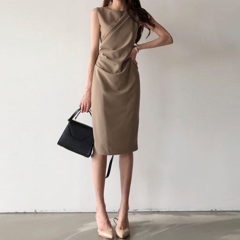 ワンピース レディース タイトワンピース タイト ドレス タイトワンピース ひざ丈 袖なし