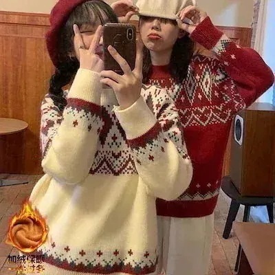 2024新作 クリスマス レディースニットセーター トップス レディースニット 長袖 インスタ映え パ 大きいサイズ オーバーサイズ 防寒 保温 暖かい もこもこ オシャレ 無地 長袖トップス
