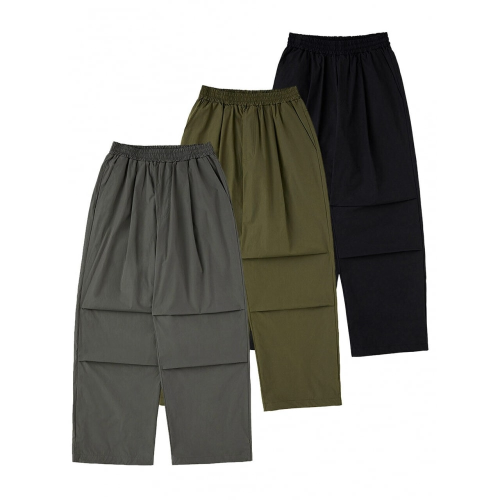 アーバナージュ防水ワンタックパラシュートワイドパンツ (3COLOR)