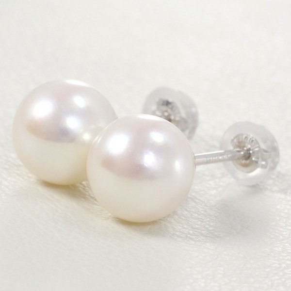 K14 14金 WG ホワイトゴールド ピアス パール(真珠) 総重量約1.7g ジュエリー 中古