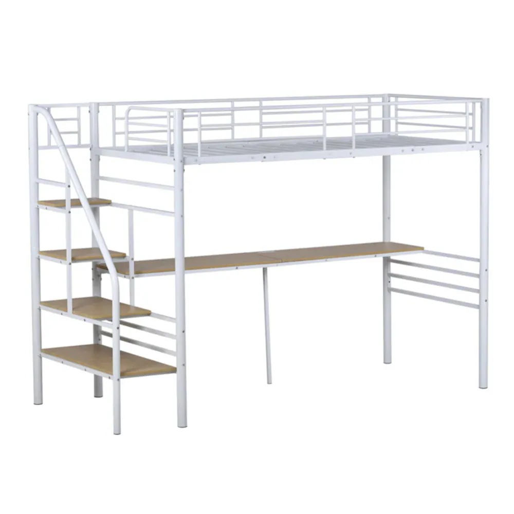 ベッド 耐荷重150kg 収納付き パイプベッド パイプ 耐震 コンセント付き シングル 意匠登録 高さ170.5cm 大人 子供 シングル 【国内発送】ロフトベッド パイプベッド 階段付き スチール