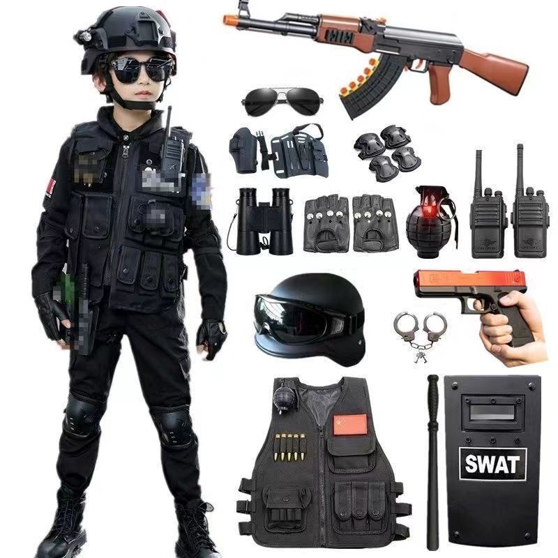 子供用おもちゃの銃セット 誕生日プレゼント CS アウトドア 拡張訓練 迷彩フルセット aコスチューム一式