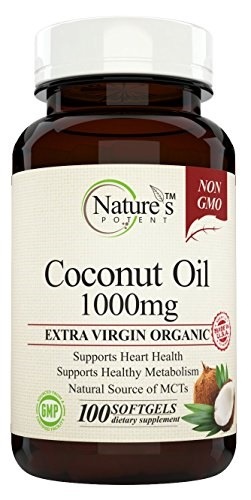 Natures Potent - Coconut Oil Capsules 1000 mg 至高 Cold スーパーセール期間限定 100% Virgin Pressed 100 Non-GMO Organic Extra