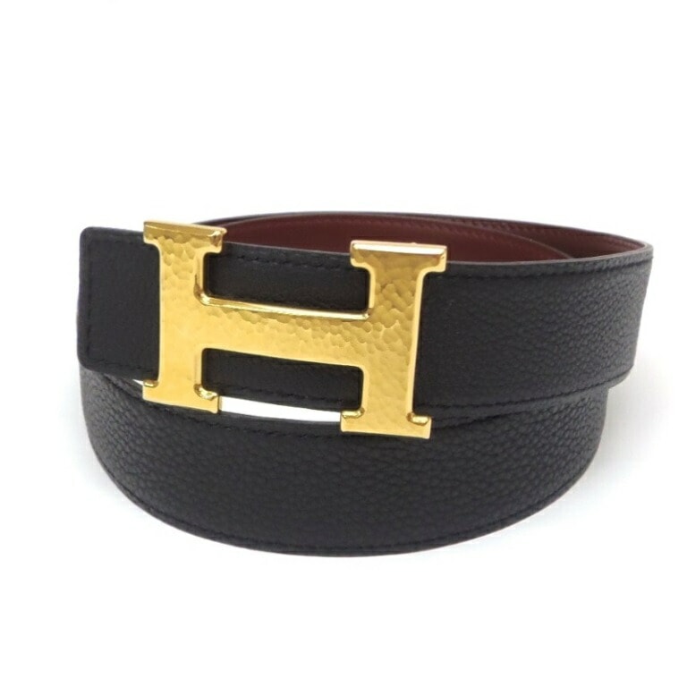 HERMES Hﾍﾞﾙﾄ ﾘﾊﾞｰｼﾌﾞﾙ ｺﾝｽﾀﾝｽﾍﾞﾙﾄ 70 F刻印 黒ﾎﾞﾙﾄﾞｰ 【中古】(62210)