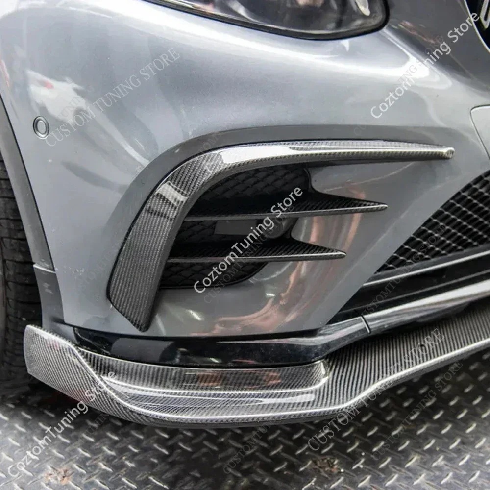 メルセデス GLC X253 C253 グロスABS フロントバンパー カナード GLC43 GLC AMGライン 2016-2019 プリLCI フォグランプトリム ボディキット 輸入品