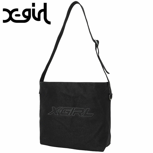 ロゴメッセンジャーバッグ [105243053003] LOGO MESSENGER BAG レディース 鞄 ショルダーバッグ キャンバス BLACK