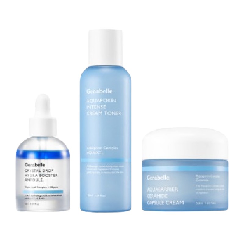 [SET]アクアプロテイン インテンス クリーム トナー 120ml+アクアバリアセラミドカプセルクリーム 50ml+クリスタルドロップハイドラブースターアンプル 30ml/韓国コスメ