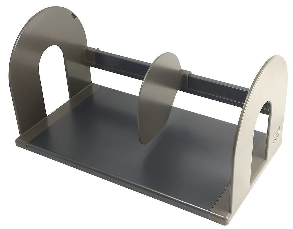 （まとめ買い）ブックスタンド 420mm幅 可動仕切板 濃灰 BS-122NDM [x3]