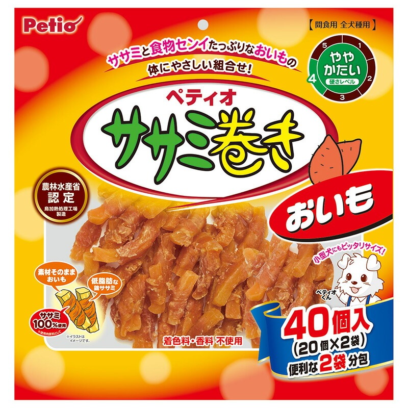 （まとめ買い）ササミ巻きおいも40個入 犬用おやつ [x4]