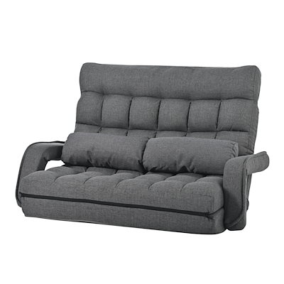 ソファー 座椅子 4WAY 二人掛け ソファ リクライニング ローソファ 連動肘つき 折りたたみ 2人掛けソファー おしゃれ 座椅子 4WAY リクライニングソファ 折りたたみ座いす 2人掛けブラウン