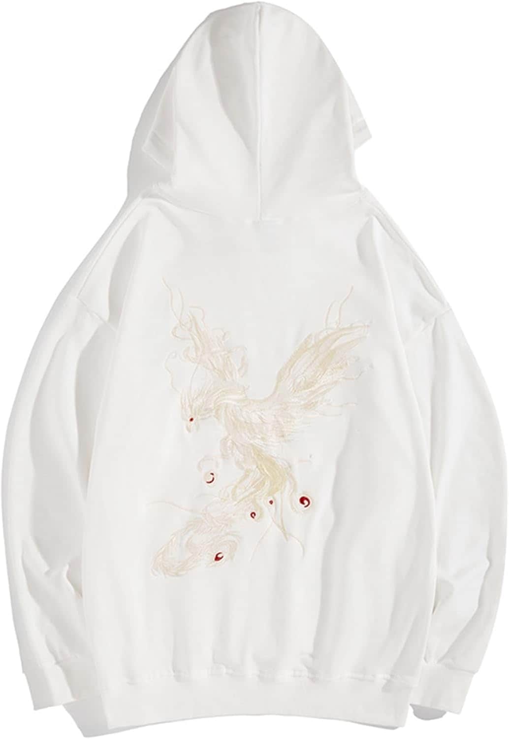 フードパーカー メンズ 秋 刺繍 プルオーバー 長袖 上着 フード付 凰 お揃い 中華風 軽い 柔らかい トップス 可愛い 綿100％ カジュアル スウェット オーバーサイズ 通勤 アウトドア スポ