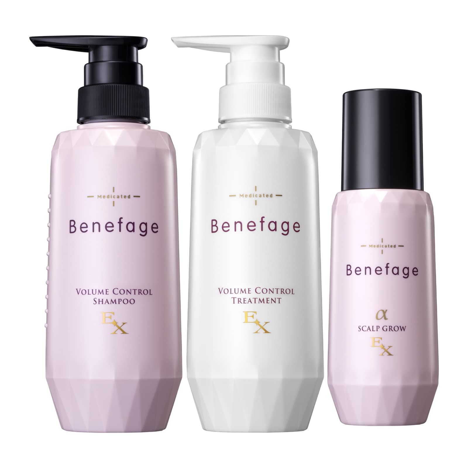 アデランス 医薬部外品 ベネファージュ 薬用 ボリューム コントロール シャンプー EX スカルプシャンプー 370mL 女性用 無添加 ボリュームアップ (育毛3点セット)