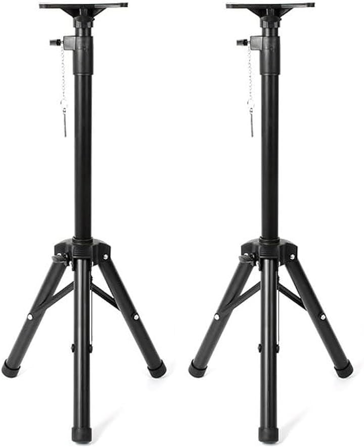 スピーカースタンド 2個セット 高さ調節可 約100～180cm 折りたたみ ペア 三脚タイプ 耐荷重50kg ボルト固定可 マウントホール 35mm 大型 ポータブル 拡声器