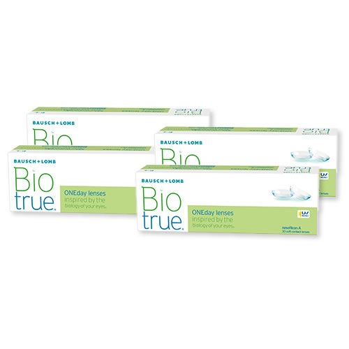 国内正規品 バイオトゥルーワンデー(30枚)【4箱】含水率78％ BC8.6 DIA14.2 潤い成分 UVカット