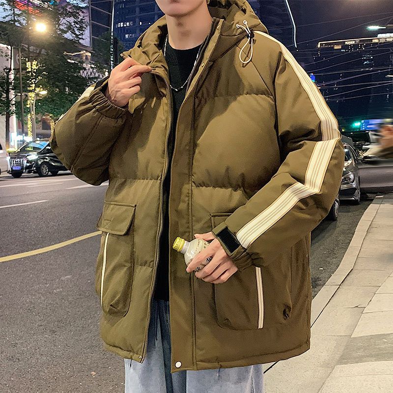 2025INS大人気 新作 ファッション かっこいい メンズ フード付き 中綿ジャケット 学生 厚手 シンプル ダウンコート