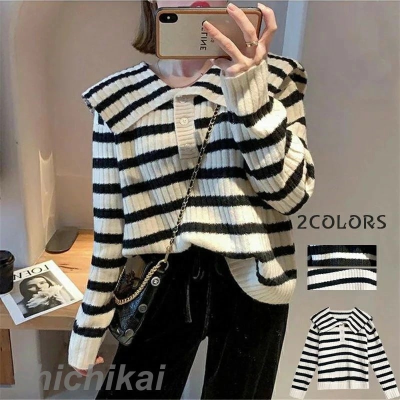 カーディガン レディース 春 秋 冬 レディースヘッダーセーターレディースドールネック秋冬新作ボーイッシュストライプ着痩せニットカーディガントップス 防寒対策 ホワイトデー
