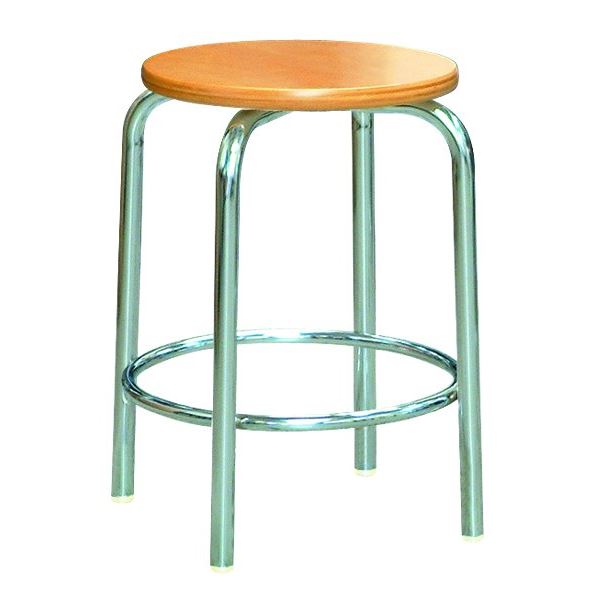 スタッキング スツール (内リング付き 同色2脚セット ナチュラル×クロームメッキ) 幅33.5cm 日本製