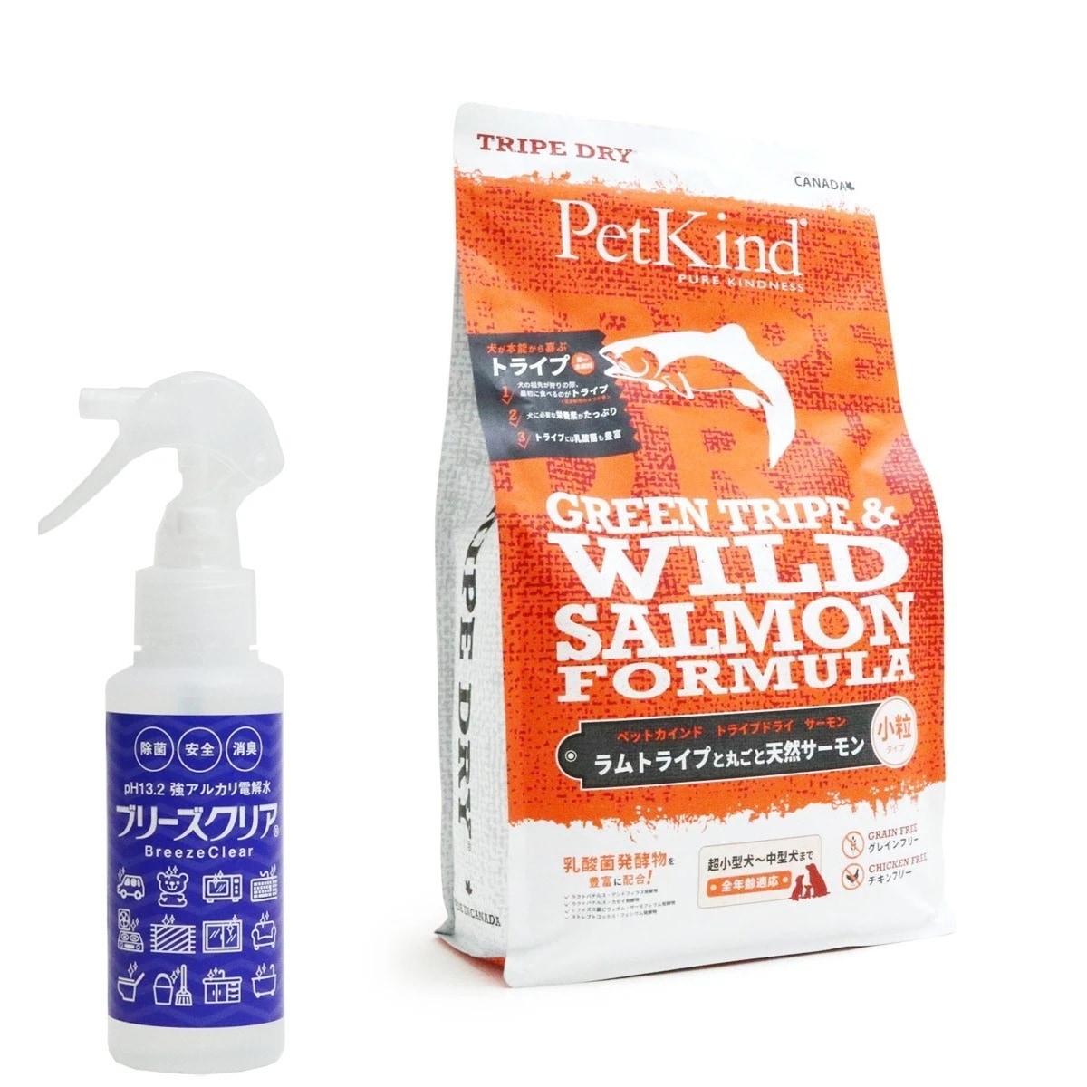 トライプドライ ドッグフード グリーントライプ＆ワイルドサーモン フォーミュラ 小粒 2.72kg【ph13.2強アルカリ電解水100ml付き】