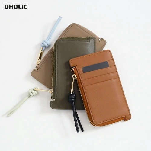 [メガ割りSALE]配色ノットストラップジップウォレット