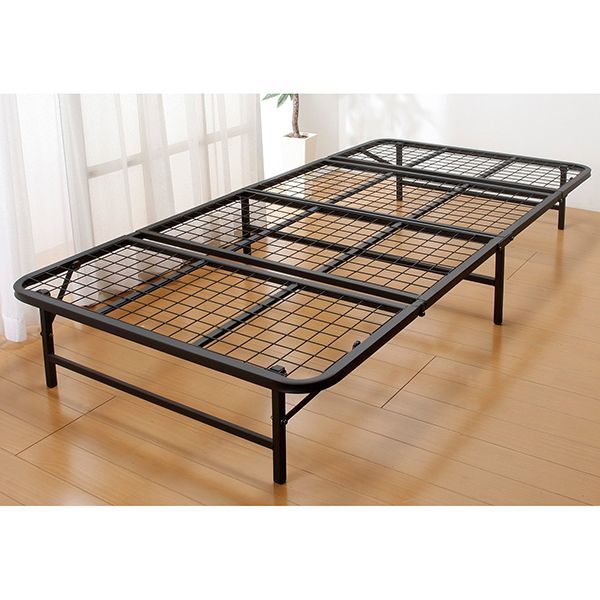 ファミリーライフ 収納式折りたたみパイプベッド ブラック (0412010) メーカー直送