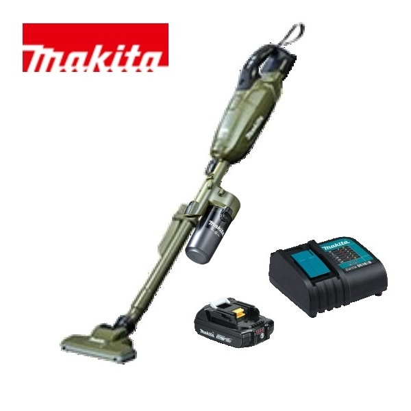 当店だけ！バッテリー充電器も1年保証! マキタ コードレス掃除機 18V 紙パック式 オリーブ CL285FDZO+ ショートサイクロン + 軽量バッテリー + 静音充電器 充電式 クリーナー