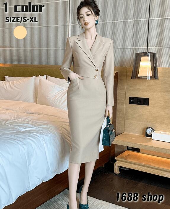 限定SALE!2025 タイトワンピース 姫系ワンピース　シンプル　ワンピース インポート ひざ丈 ミドル丈 エレガント　韓国ファッション シンプル Vネック パーティドレス 長袖　お嬢様 セクシー