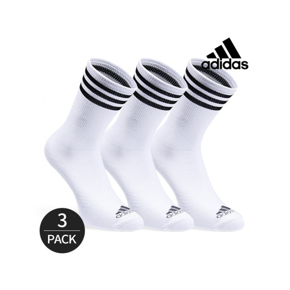 アディダスゴルフレディースパフォーマンスフロントロゴクルーソックス 3P_WH