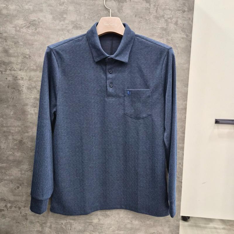 幾何学ジャカードジェチョンエリTシャツQTS3402-38