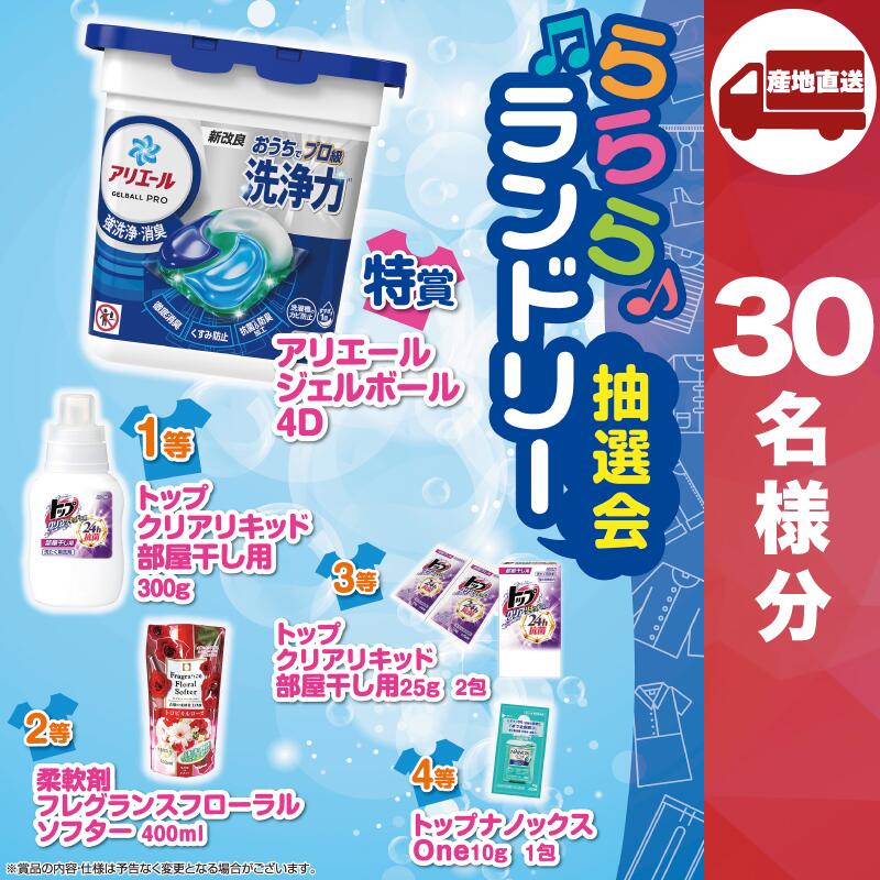 【ﾒｰｶｰ直送】らららランドリー抽選会30人用 ( 洗濯用洗剤 結婚内祝 出産 快気内祝 新築内祝 法事 志 ギフト 香典返し 販促品 洗濯用洗剤 人気 敬老会 プレゼント )