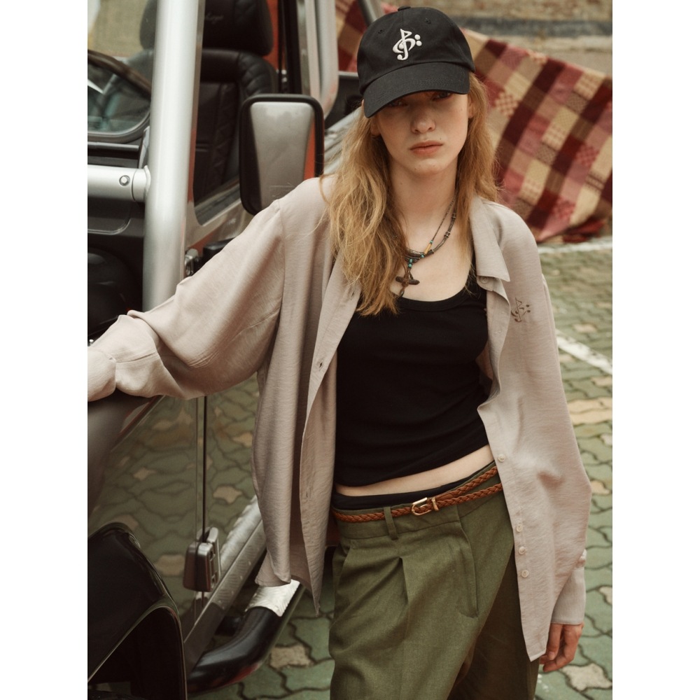 2113 スタジオベーシックロゴシャツベージュ