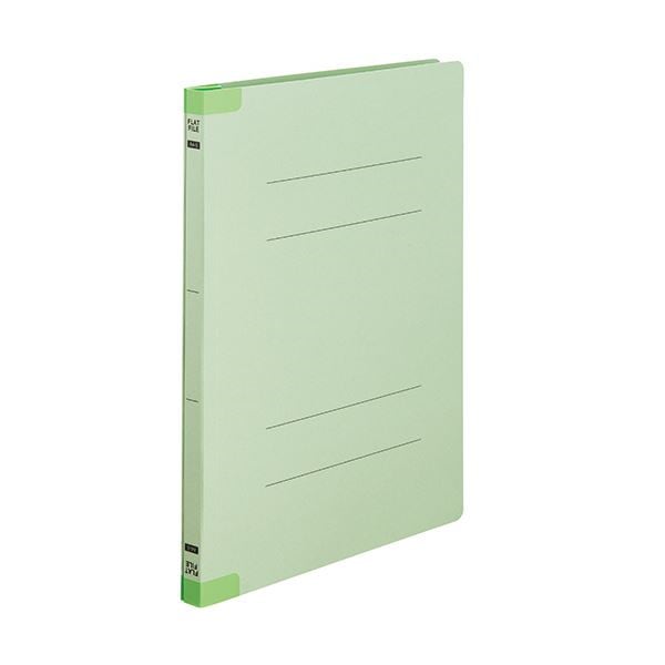 （まとめ）TANOSEEフラットファイル（背補強タイプ） A4タテ 150枚収容 背幅18mm グリーン1セット（100冊:10冊10パック）3セット