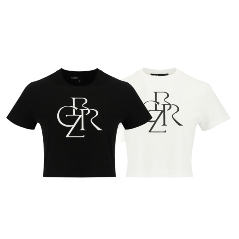 [キムミンジュ 着用] LOGO CROP 半袖 Tシャツ 韓国 アイドル レディース クロップド丈