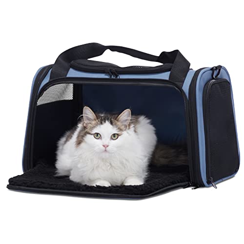 PETSFIT ペットキャリー バッグ 猫キャリー 中・大型猫用・小型犬・うさぎ用 車載/ドライブ/キャンピング/旅行/通院/災害避難用 ブルー XLサイズ 5,169円