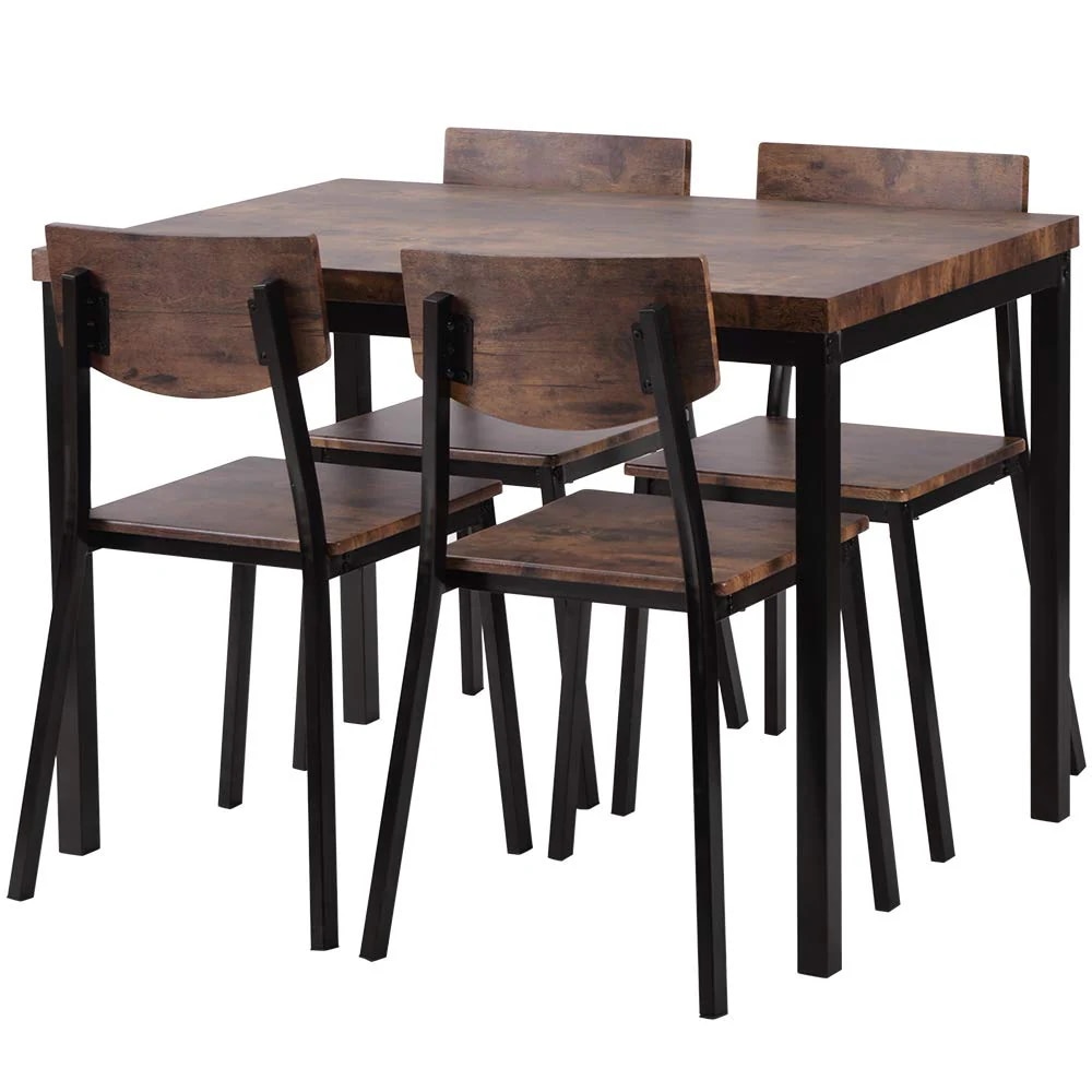 【国内即発送】102ダイニングセット 4人掛け 二人用 四人用 四角いテーブル チェア 5点セット 木目調 おしゃれ105 15,323円