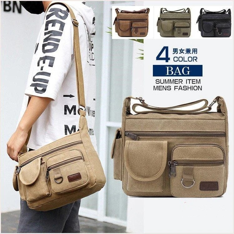 ショルダーバッグ メンズ 斜めがけ 大容量 帆布 かばん バッグ レディース 通勤 ビジネスバッグ 旅行 男女兼用