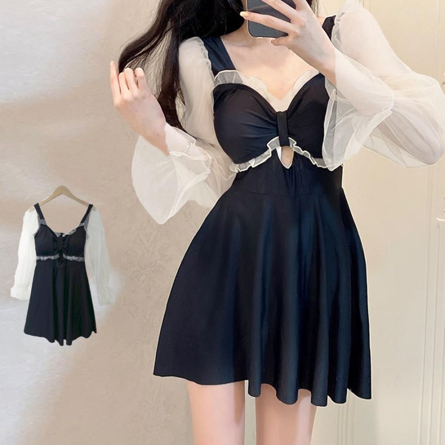 【20点セット】7月の新作特典ワンピース水着 シースルー袖 体型カバー値下げセール