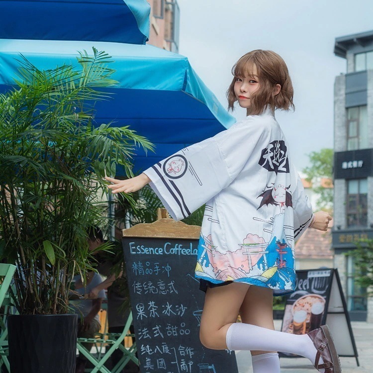 アニメ浴衣コート日韓振袖着物和羽織コートシフォンマント服日焼け止めシャツ舞台服