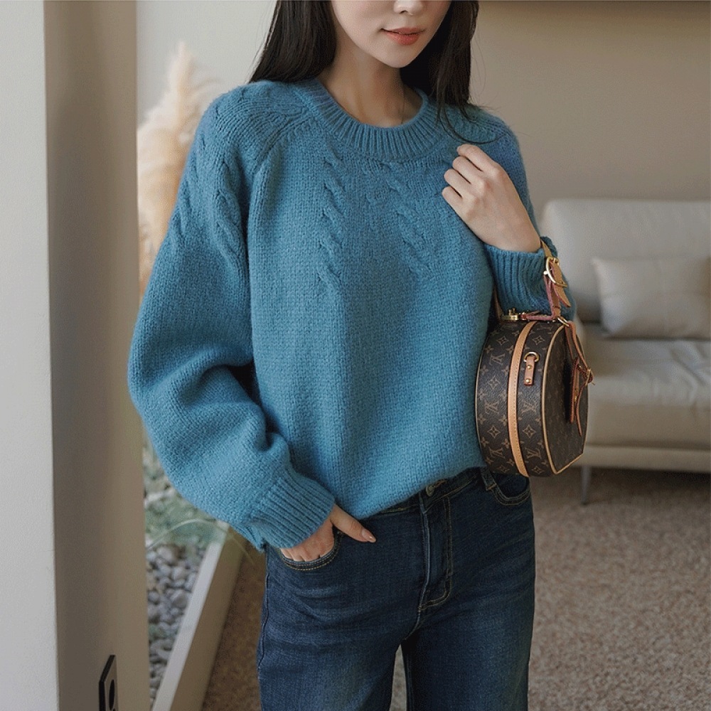 クリック＆ファニーチェルミングプレッツェルウールニット