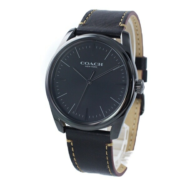 本物 Preston 腕時計 メンズ 時計 コーチ プレストン シンプル 革 レザー ブラック グレー 40ミリ メンズ腕時計 Comptonmarbling Co Uk