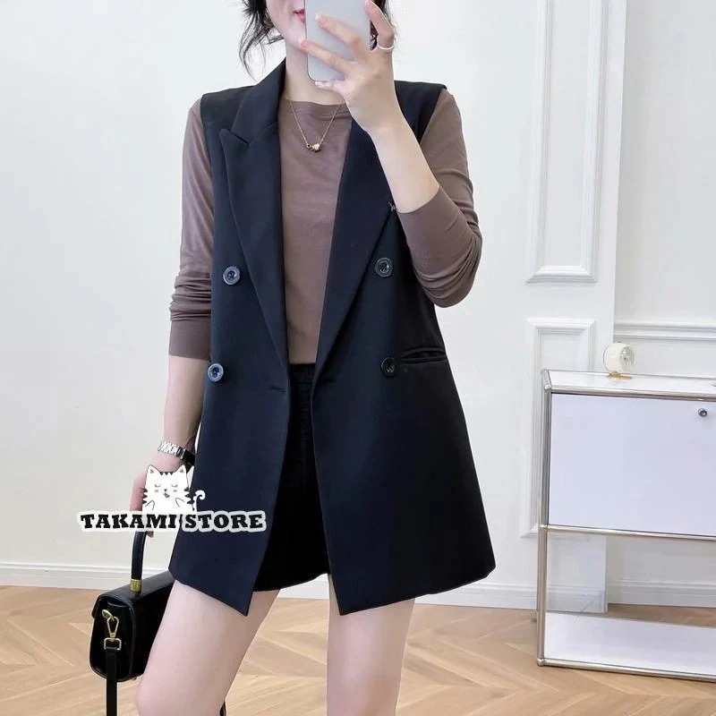 アウターベストノースリーブ 重ね着 ロング丈 フォーマルベスト 春 羽織り レディース 【制服標準装備】ベスト 秋 ジレ アウター テーラード 夏 トレンチ カーディガン オフィス