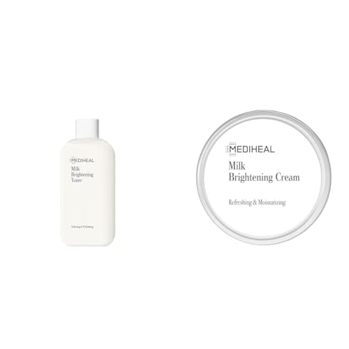 【セット買い】【正規品】MEDIHEAL(メディヒール) ミルクブライトニングトナー 300ml + 【正規品】MEDIHEAL(メディヒール) ミルクブライトニングクリーム 60ml