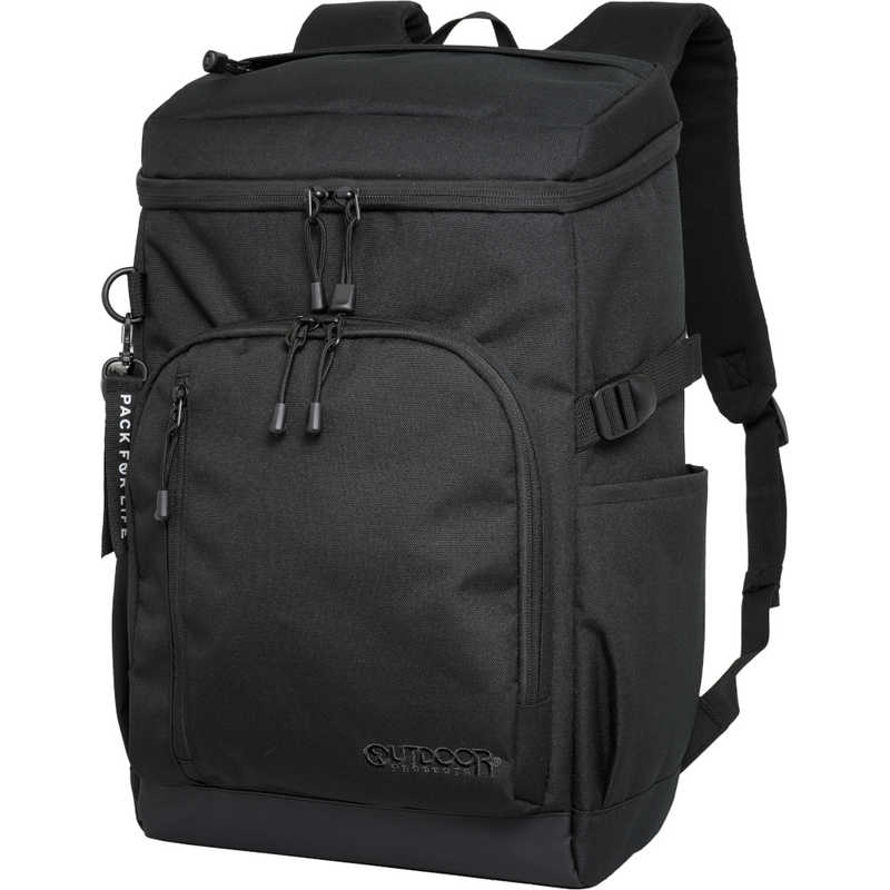 OUTDOOR　ボックスリュック スクールリュック 通学 通勤 大容量 30L 15.6インチ PC対応 撥水 軽量 ブラック/ブラック　OD-11195-BKBK