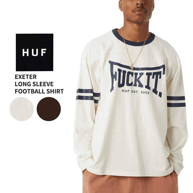 ハフ 長袖Tシャツ ロンT HUF Exeter Long Sleeve Football Shirt 長袖Tシャツ フットボールTシャツ トップス カットソー メンズ