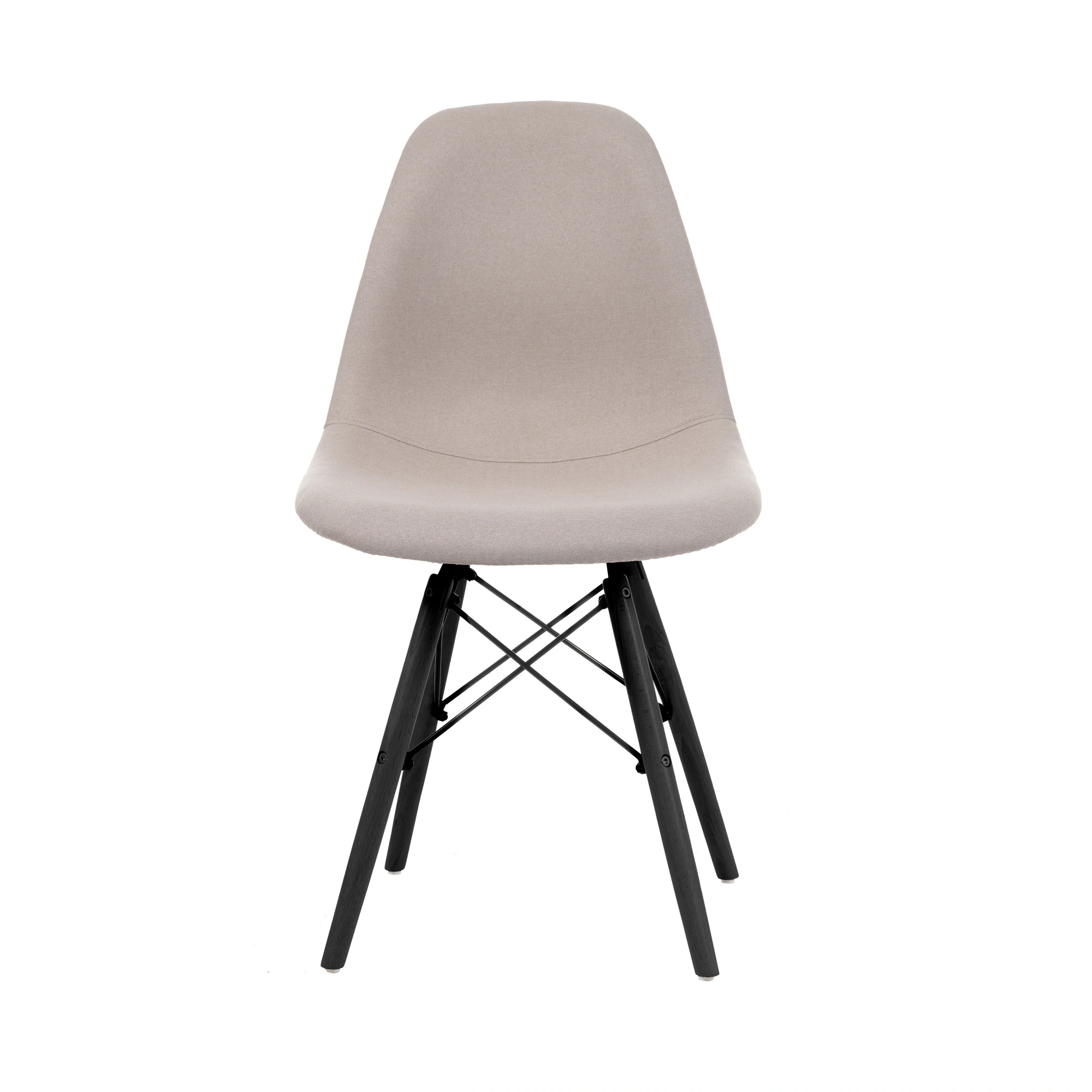 1861【4脚【グレージュ座面＆ダークブラウン脚】【ファブリック】 イームズチェア リプロダクト ダイニングチェア ダイニングチェアー イームズチェア DSW eames イームズ チェア