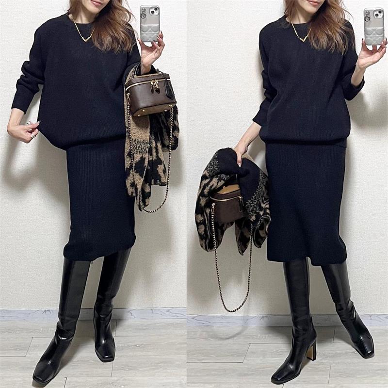 【每日秋冬新作追加】 無地 エレガント ファッション 長袖 ノームコア ナチュラル 柔らかくて優しい印象 カジュアルセット