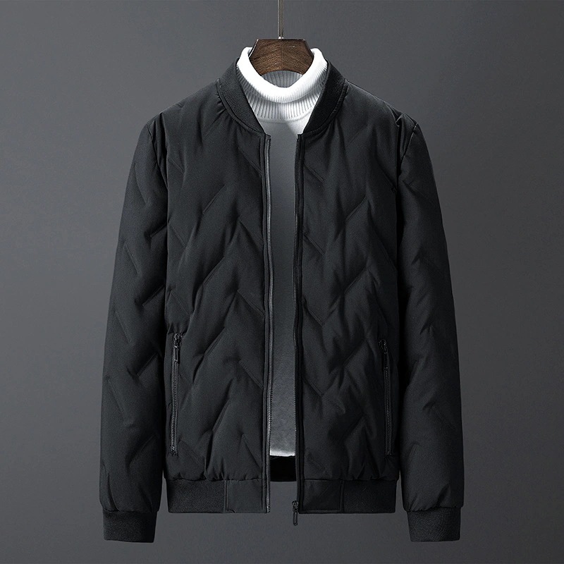 中 ダウンジャケット メンズ 中綿ジャケット 中綿入り キルティング フード付き ノーカラー 光沢感 アウター 防寒着 シンプル アウトドア