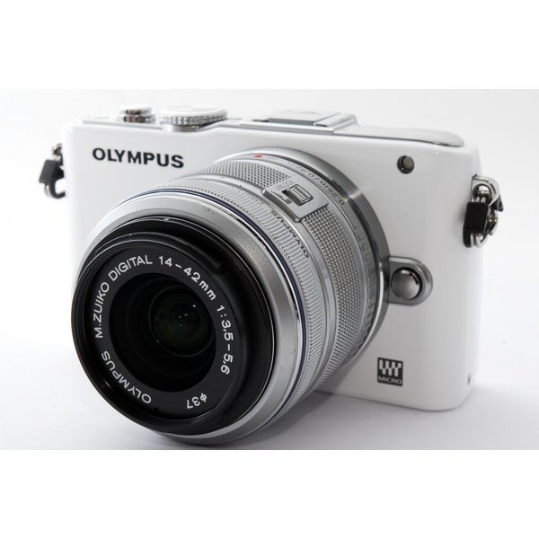 【中古】オリンパス OLYMPUS E-PL3 ホワイト レンズセット 美品 SDカード付 43,800円