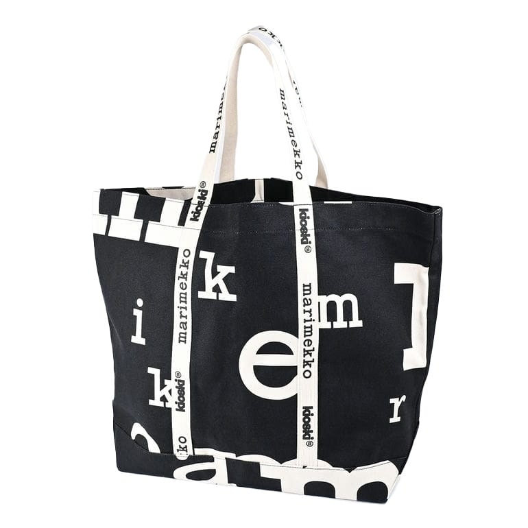 トートバッグ キャリア ビッグ マリマルキ レディース ブラック×ホワイト 92249 092249 910 北欧雑貨 北欧デザイン